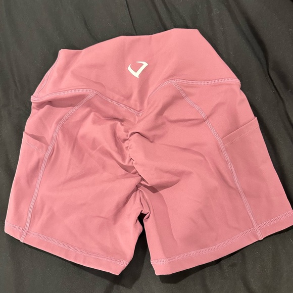 High Waist Pink Women's Shorts - Picture 2 of 4